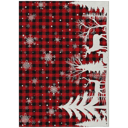 Addison Rugs Quaora Red Washable Indoor-Outdoor Rug