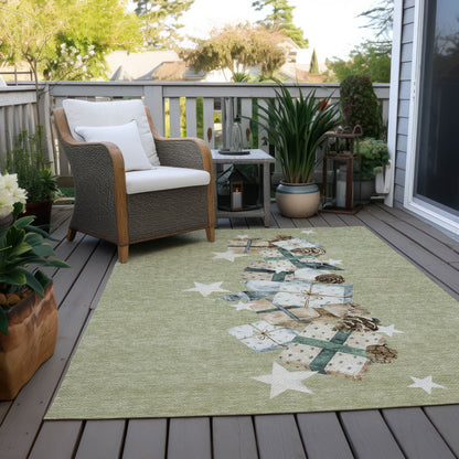 Addison Rugs Raeain Green Washable Indoor-Outdoor Rug
