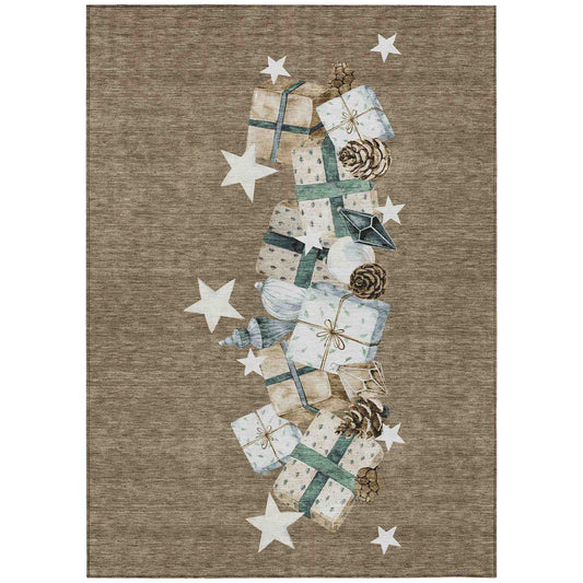 Addison Rugs Raeain Brown Washable Indoor-Outdoor Rug