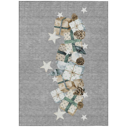 Addison Rugs Raeain Gray Washable Indoor-Outdoor Rug