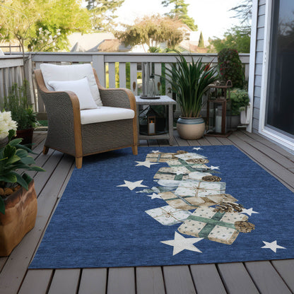 Addison Rugs Raeain Navy Washable Indoor-Outdoor Rug