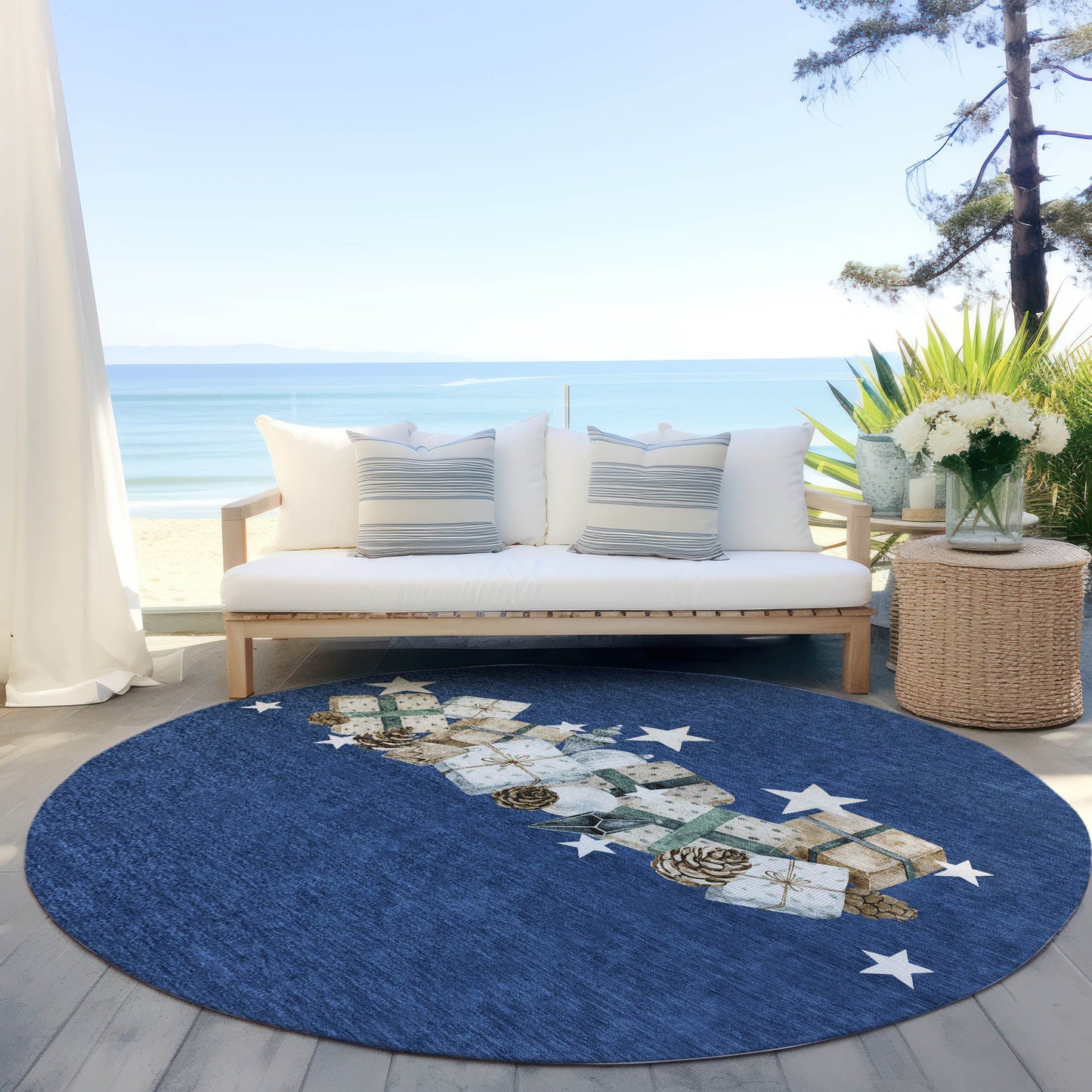 Addison Rugs Raeain Navy Washable Indoor-Outdoor Rug