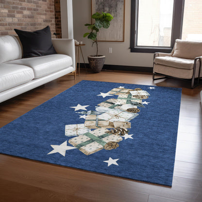 Addison Rugs Raeain Navy Washable Indoor-Outdoor Rug