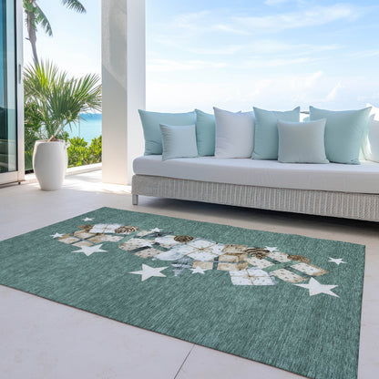 Addison Rugs Raeain Blue Washable Indoor-Outdoor Rug