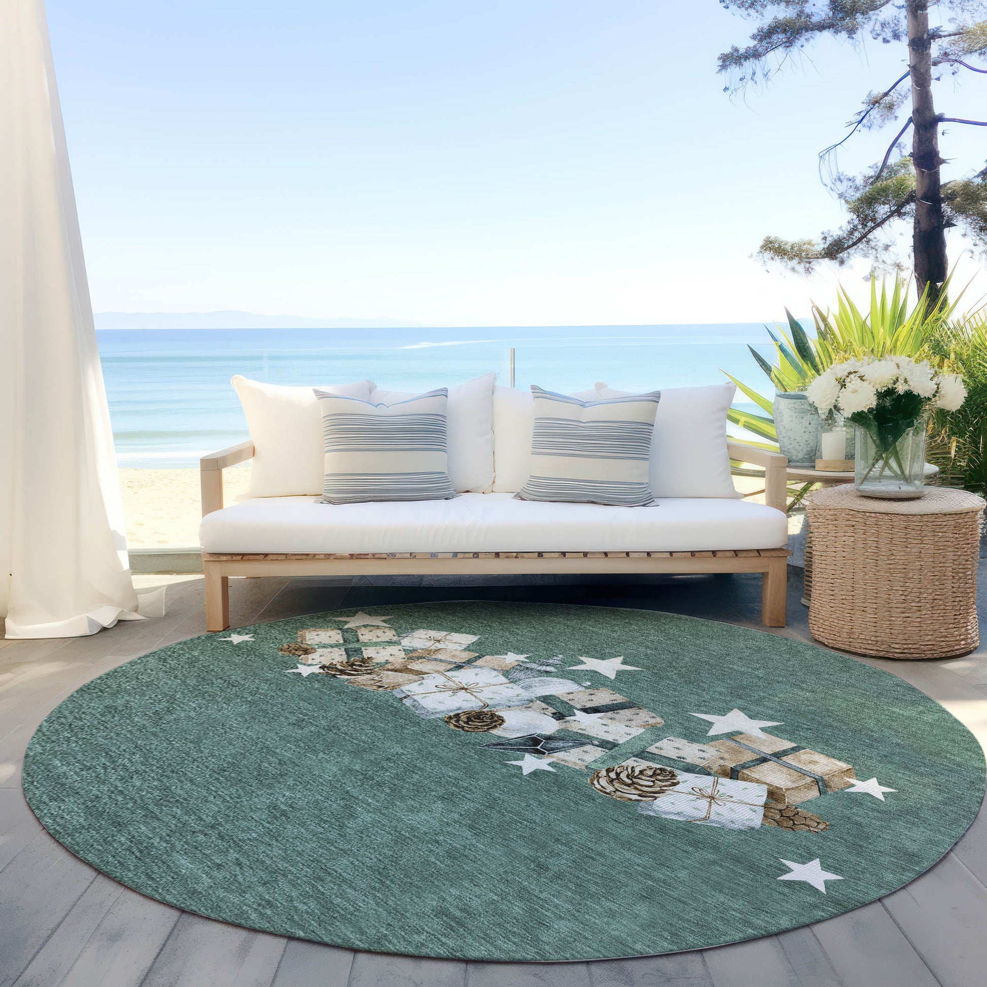 Addison Rugs Raeain Blue Washable Indoor-Outdoor Rug
