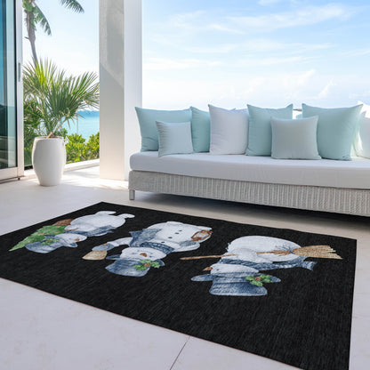 Addison Rugs Raeanor Black Washable Indoor-Outdoor Rug