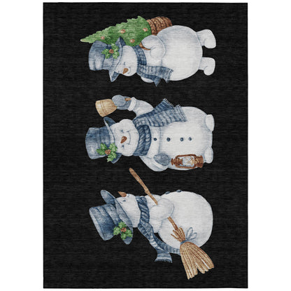 Addison Rugs Raeanor Black Washable Indoor-Outdoor Rug