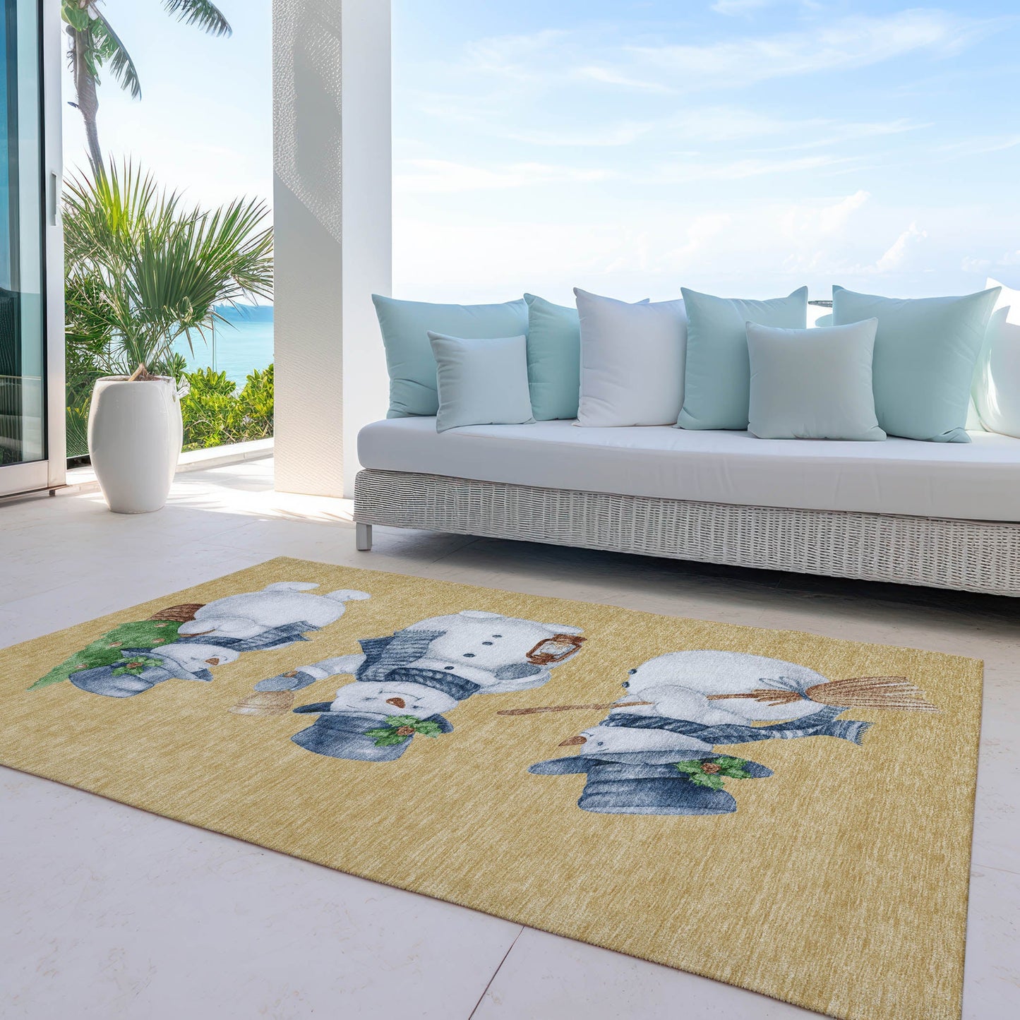 Addison Rugs Raeanor Gold Washable Indoor-Outdoor Rug