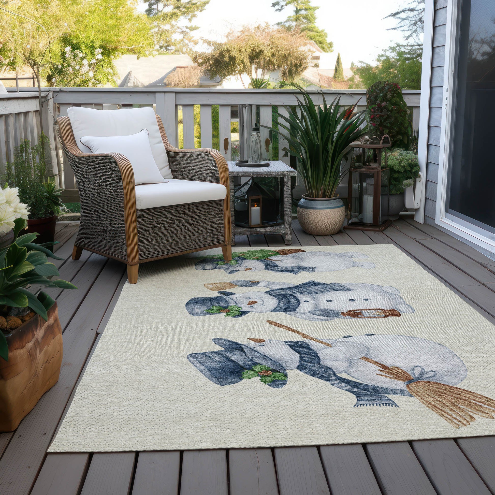 Addison Rugs Raeanor Ivory Washable Indoor-Outdoor Rug