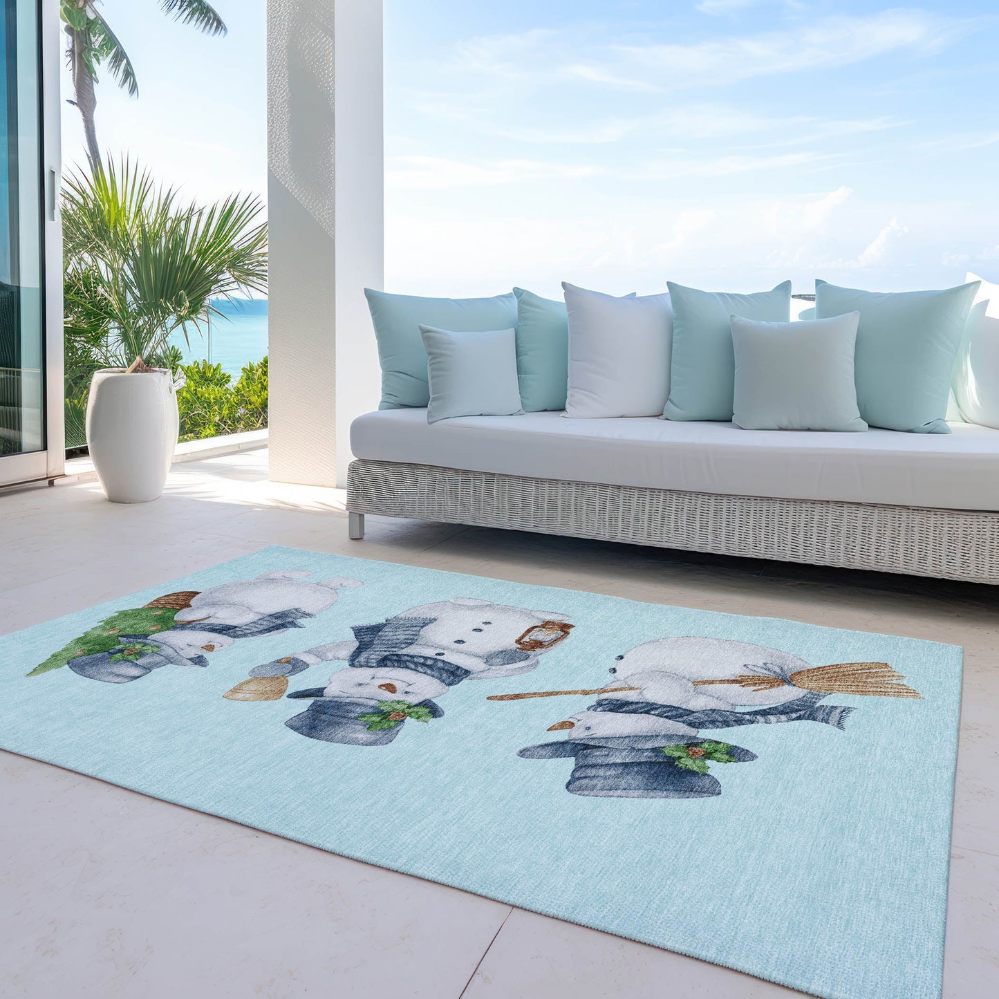 Addison Rugs Raeanor Blue Washable Indoor-Outdoor Rug