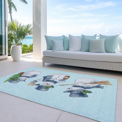 Addison Rugs Raeanor Blue Washable Indoor-Outdoor Rug