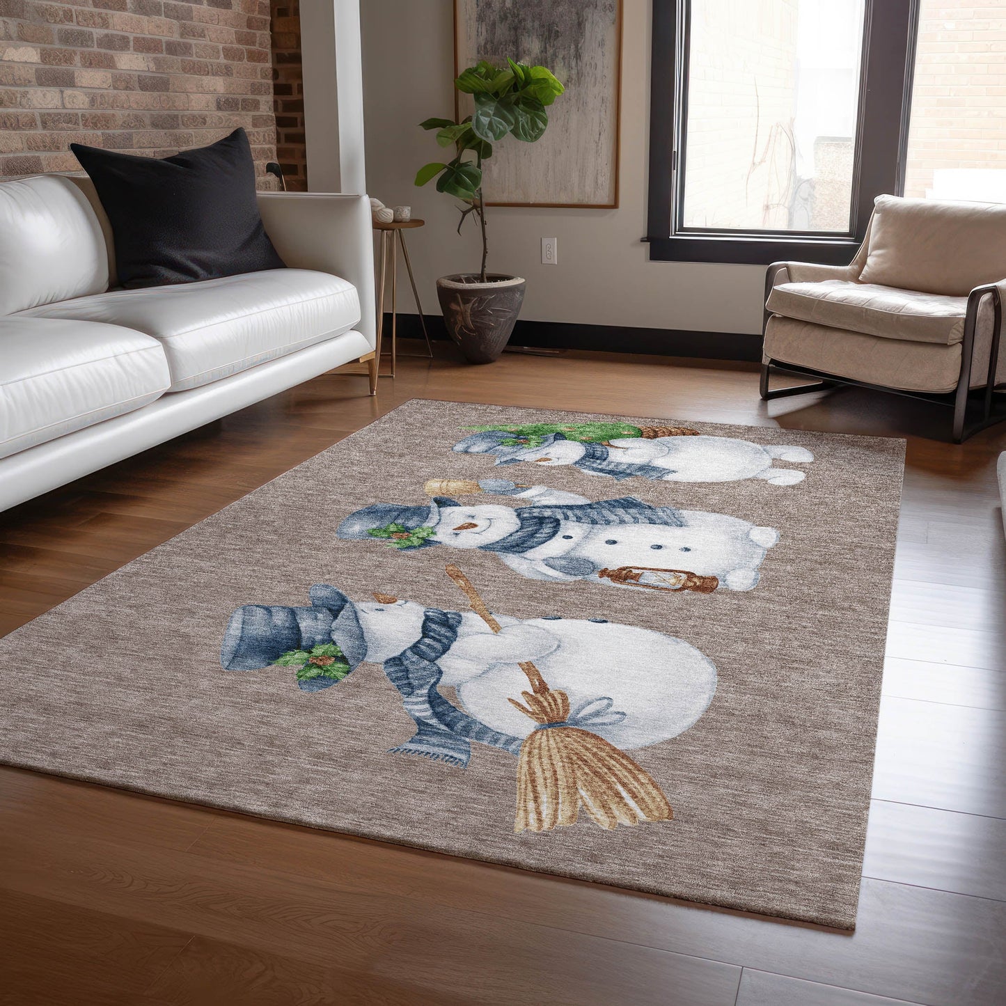 Addison Rugs Raeanor Taupe Washable Indoor-Outdoor Rug