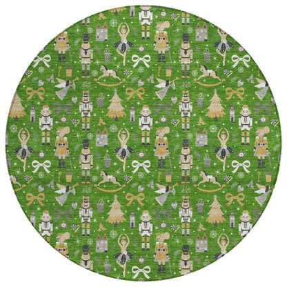 Raeara Green Washable Indoor-Outdoor Rug