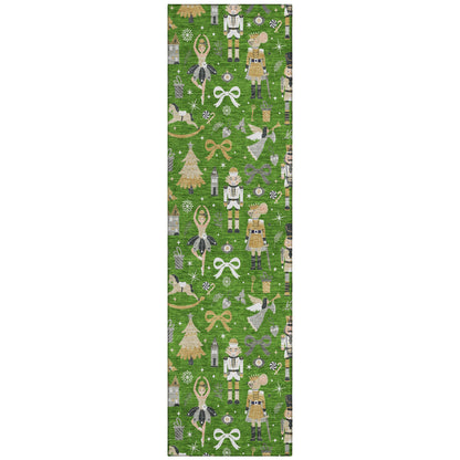 Raeara Green Washable Indoor-Outdoor Rug