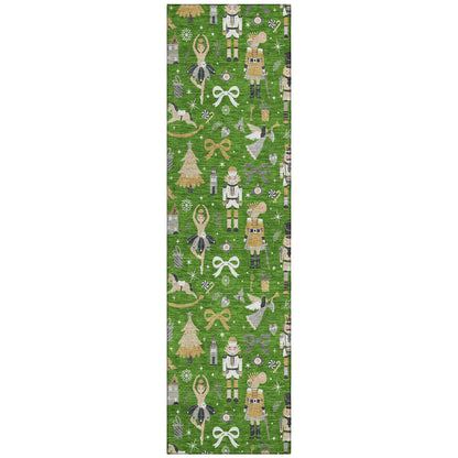Raeara Green Washable Indoor-Outdoor Rug