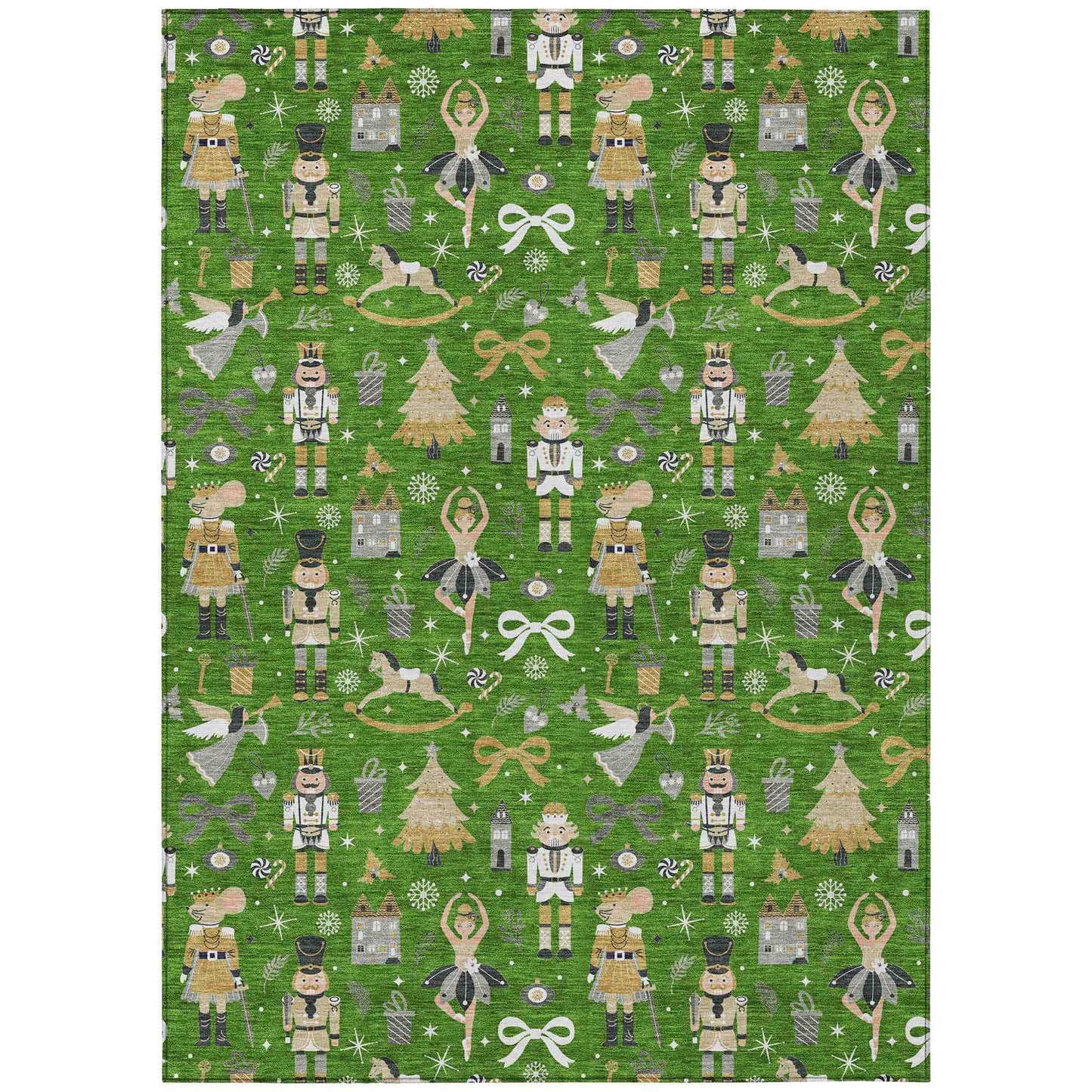 Raeara Green Washable Indoor-Outdoor Rug