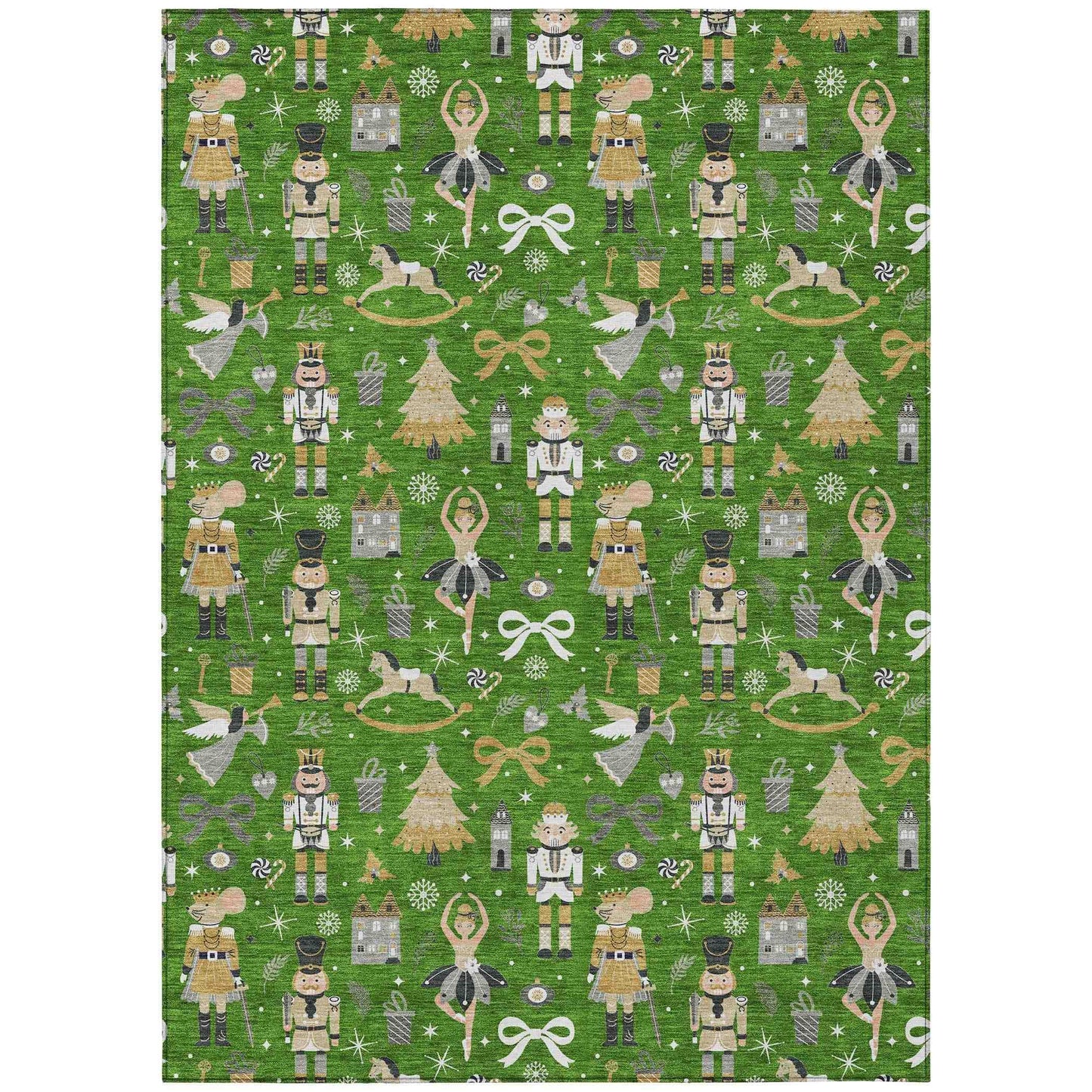 Raeara Green Washable Indoor-Outdoor Rug