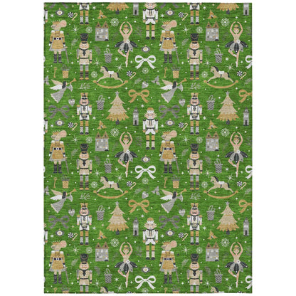 Raeara Green Washable Indoor-Outdoor Rug