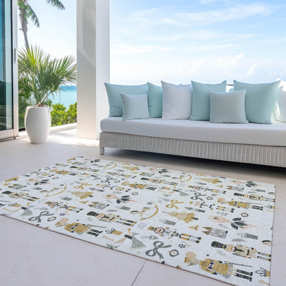 Addison Rugs Raeara Ivory Washable Indoor-Outdoor Rug