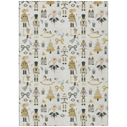 Addison Rugs Raeara Ivory Washable Indoor-Outdoor Rug