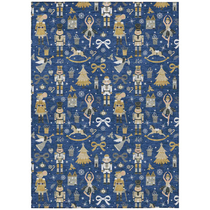 Raeara Blue Washable Indoor-Outdoor Rug