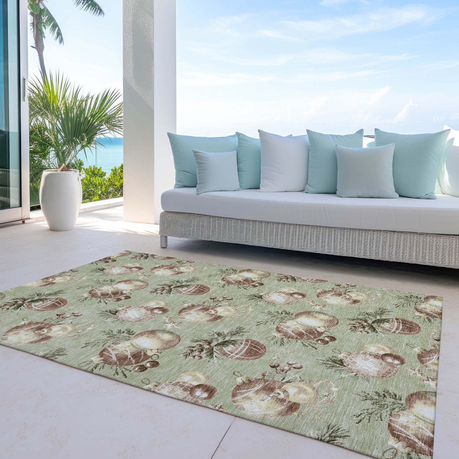 Addison Rugs Raearis Aloe Washable Indoor-Outdoor Rug