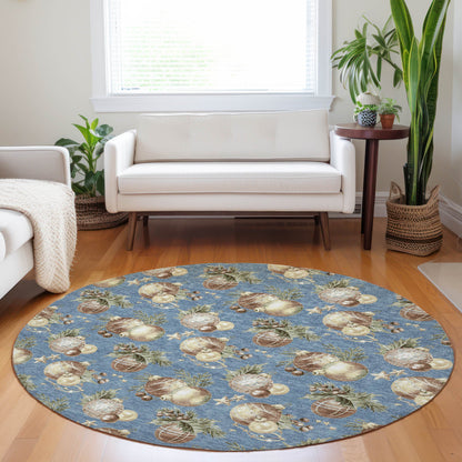 Addison Rugs Raearis Blue Washable Indoor-Outdoor Rug
