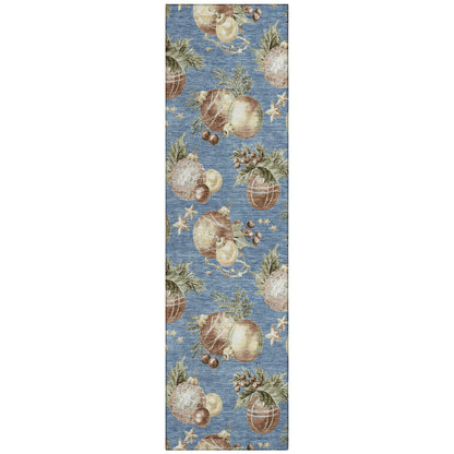 Addison Rugs Raearis Blue Washable Indoor-Outdoor Rug