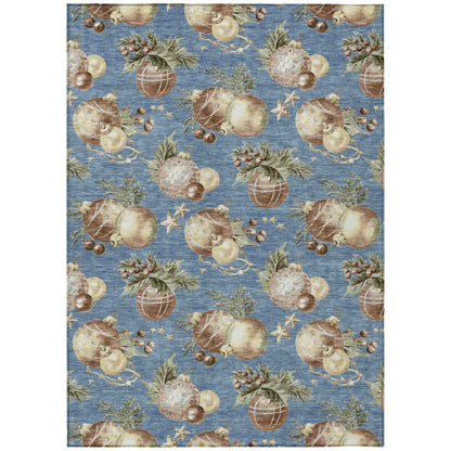 Addison Rugs Raearis Blue Washable Indoor-Outdoor Rug