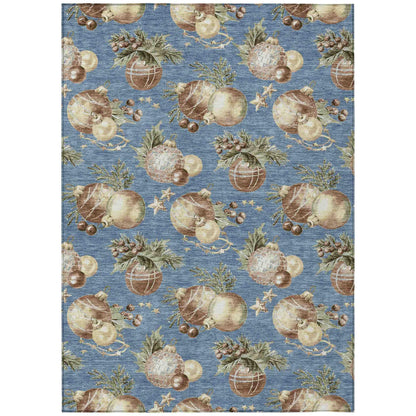 Addison Rugs Raearis Blue Washable Indoor-Outdoor Rug