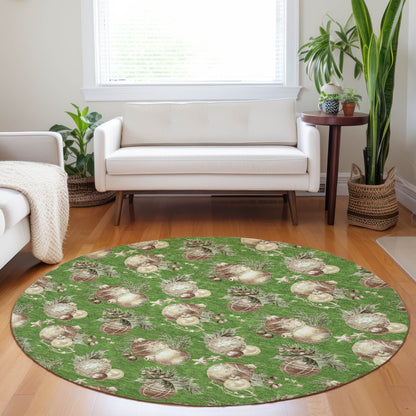 Addison Rugs Raearis Green Washable Indoor-Outdoor Rug