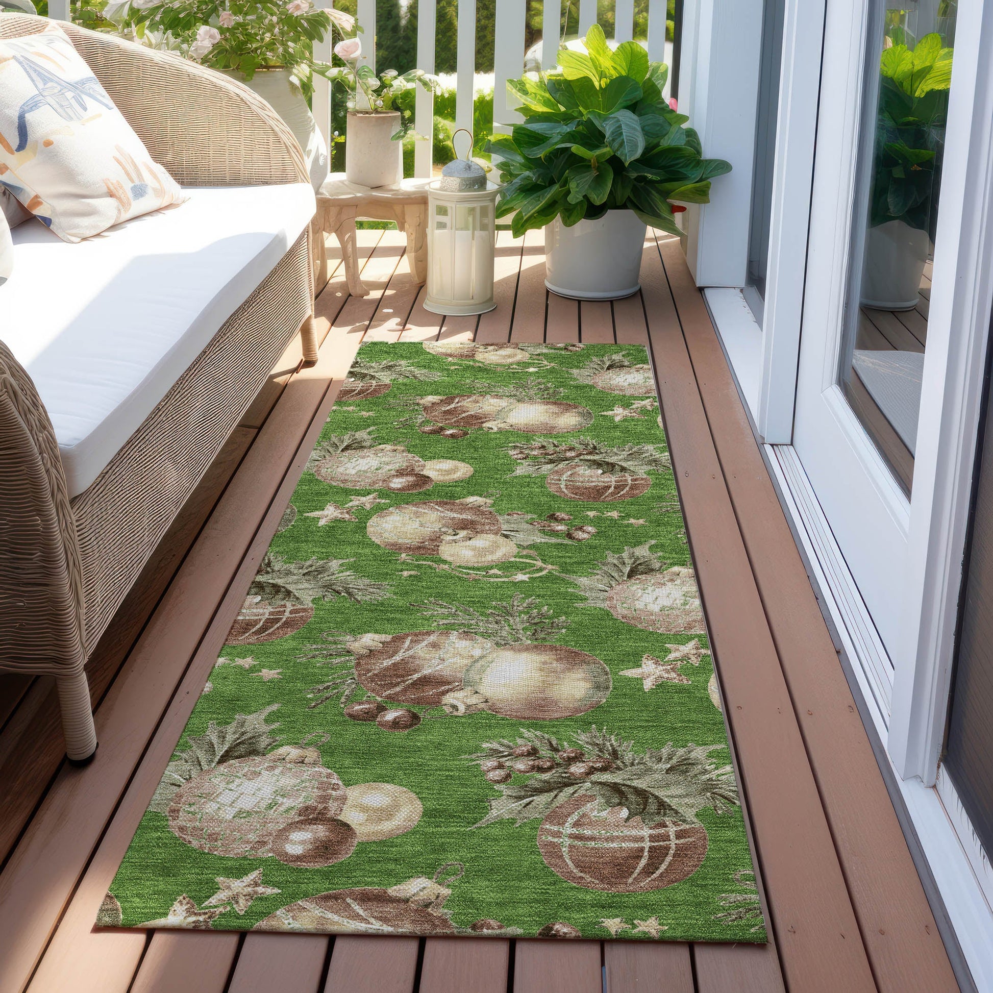 Addison Rugs Raearis Green Washable Indoor-Outdoor Rug