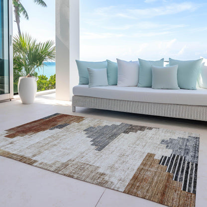 Addison Rugs Raeel Orange Washable Indoor-Outdoor Rug