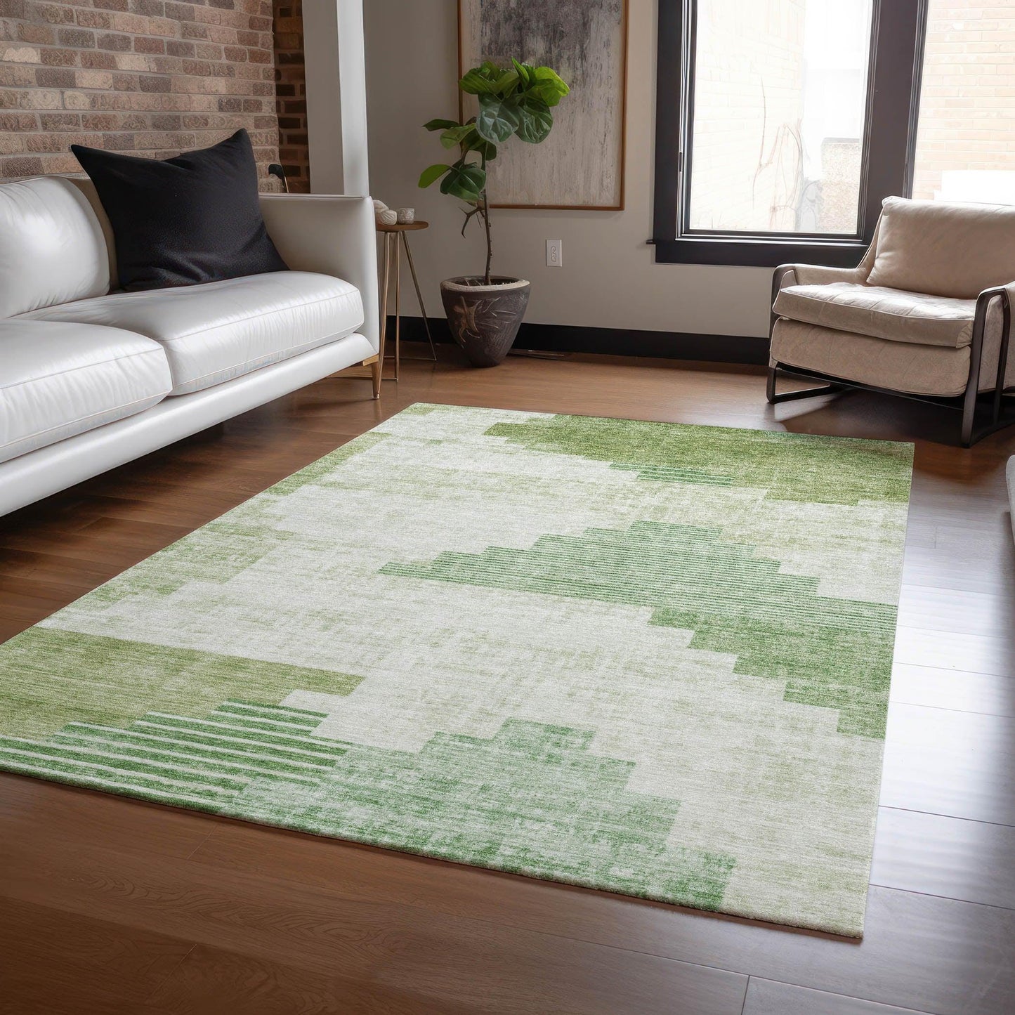 Addison Rugs Raeel Green Washable Indoor-Outdoor Rug