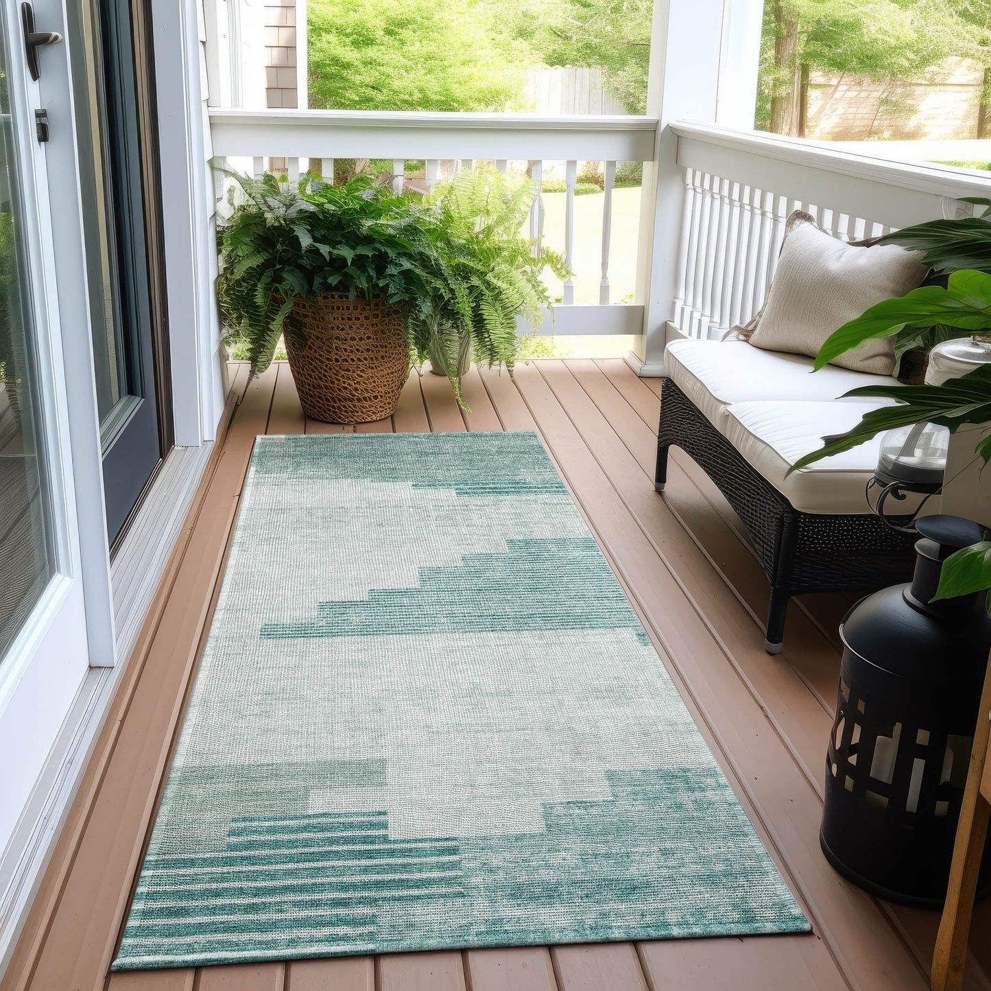 Addison Rugs Raeel Teal Washable Indoor-Outdoor Rug