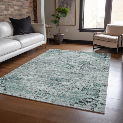 Addison Rugs Raeor Teal Washable Indoor-Outdoor Rug