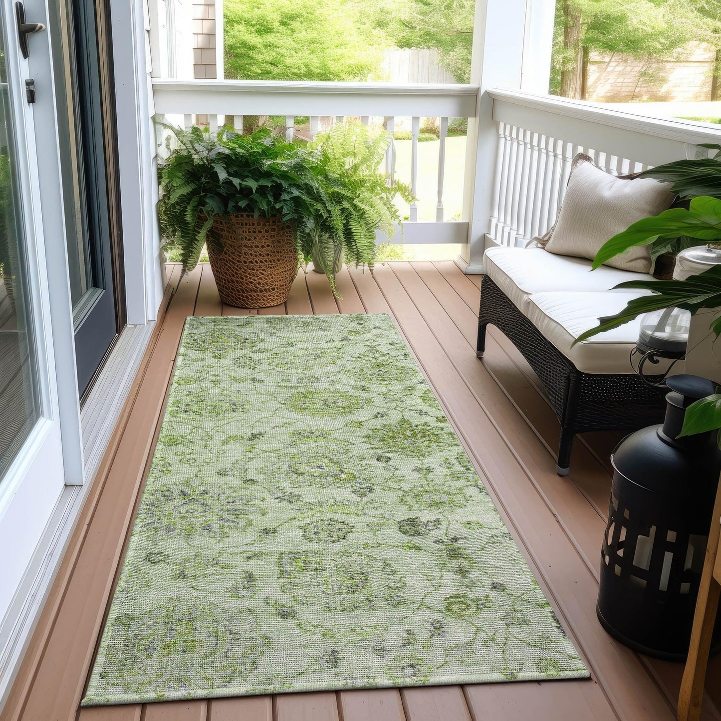 Addison Rugs Raeora Green Washable Indoor-Outdoor Rug