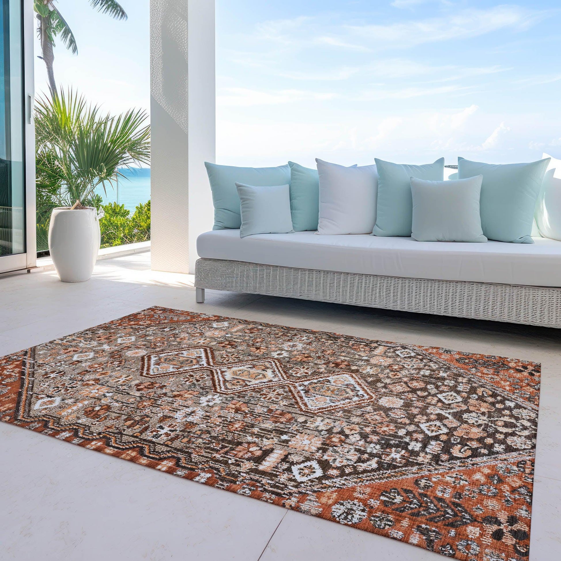Addison Rugs Saelain Brown Washable Indoor-Outdoor Rug