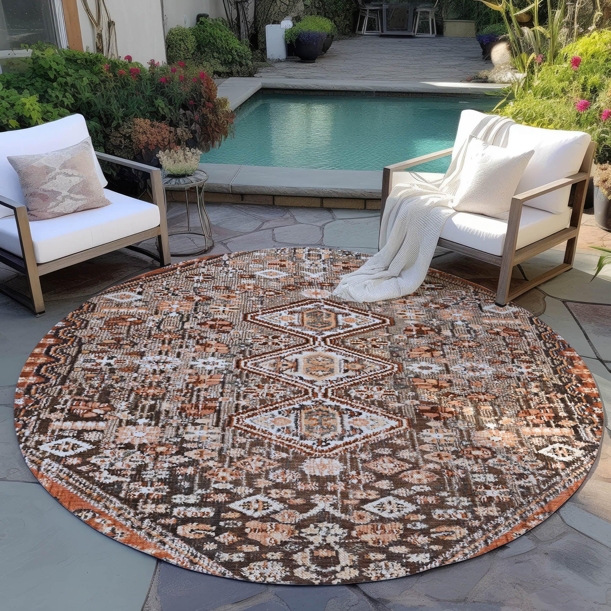 Addison Rugs Saelain Brown Washable Indoor-Outdoor Rug