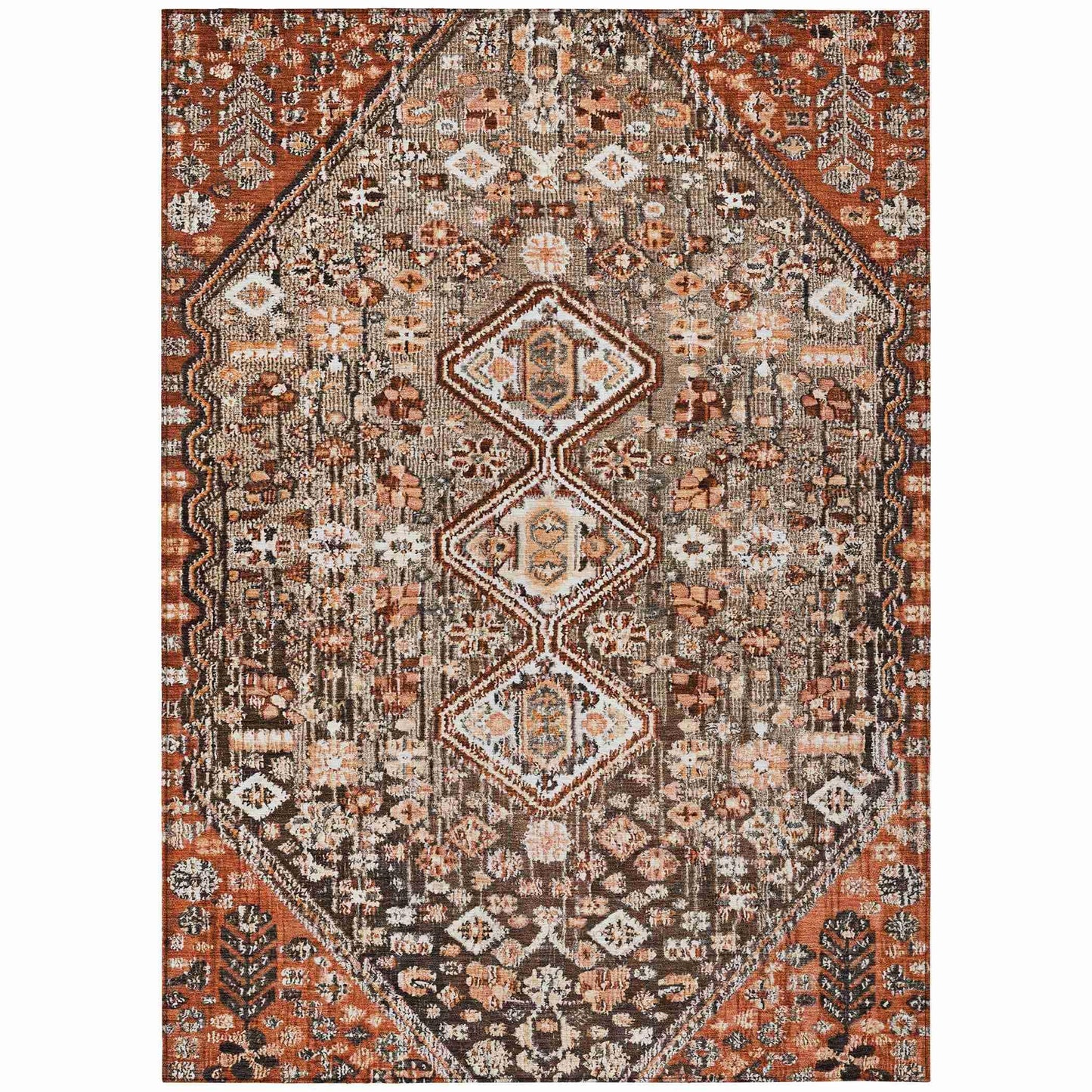 Addison Rugs Saelain Brown Washable Indoor-Outdoor Rug