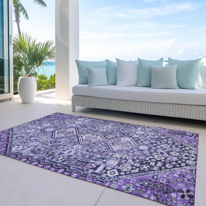 Addison Rugs Saelain Purple Washable Indoor-Outdoor Rug