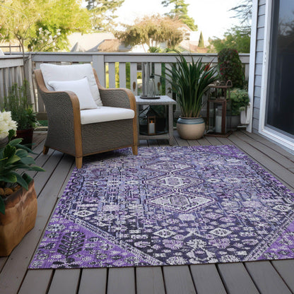 Addison Rugs Saelain Purple Washable Indoor-Outdoor Rug