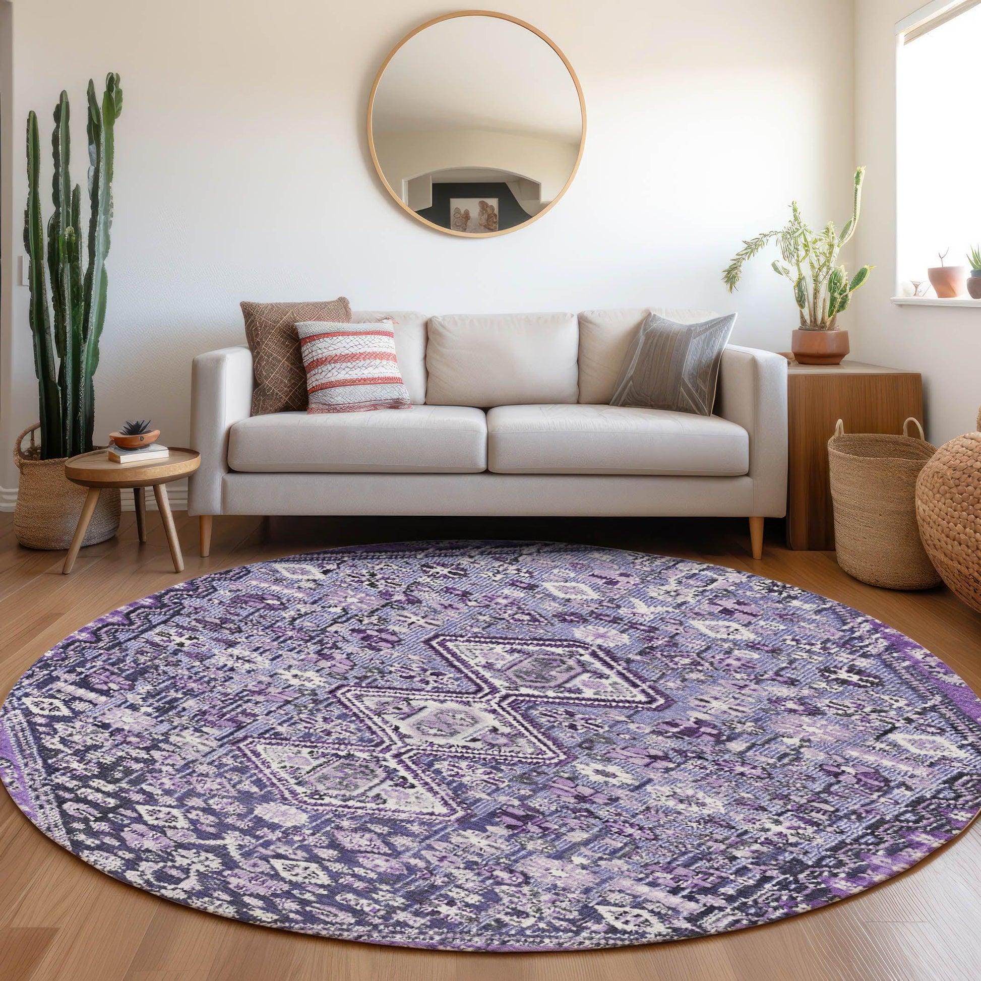 Addison Rugs Saelain Purple Washable Indoor-Outdoor Rug