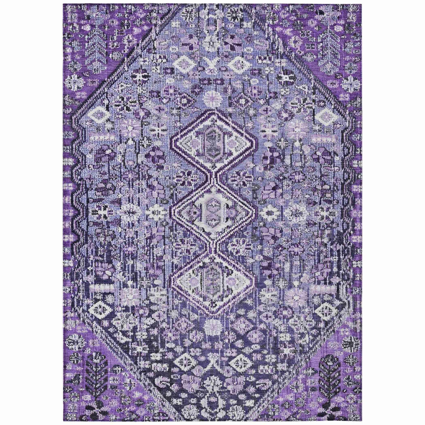 Addison Rugs Saelain Purple Washable Indoor-Outdoor Rug