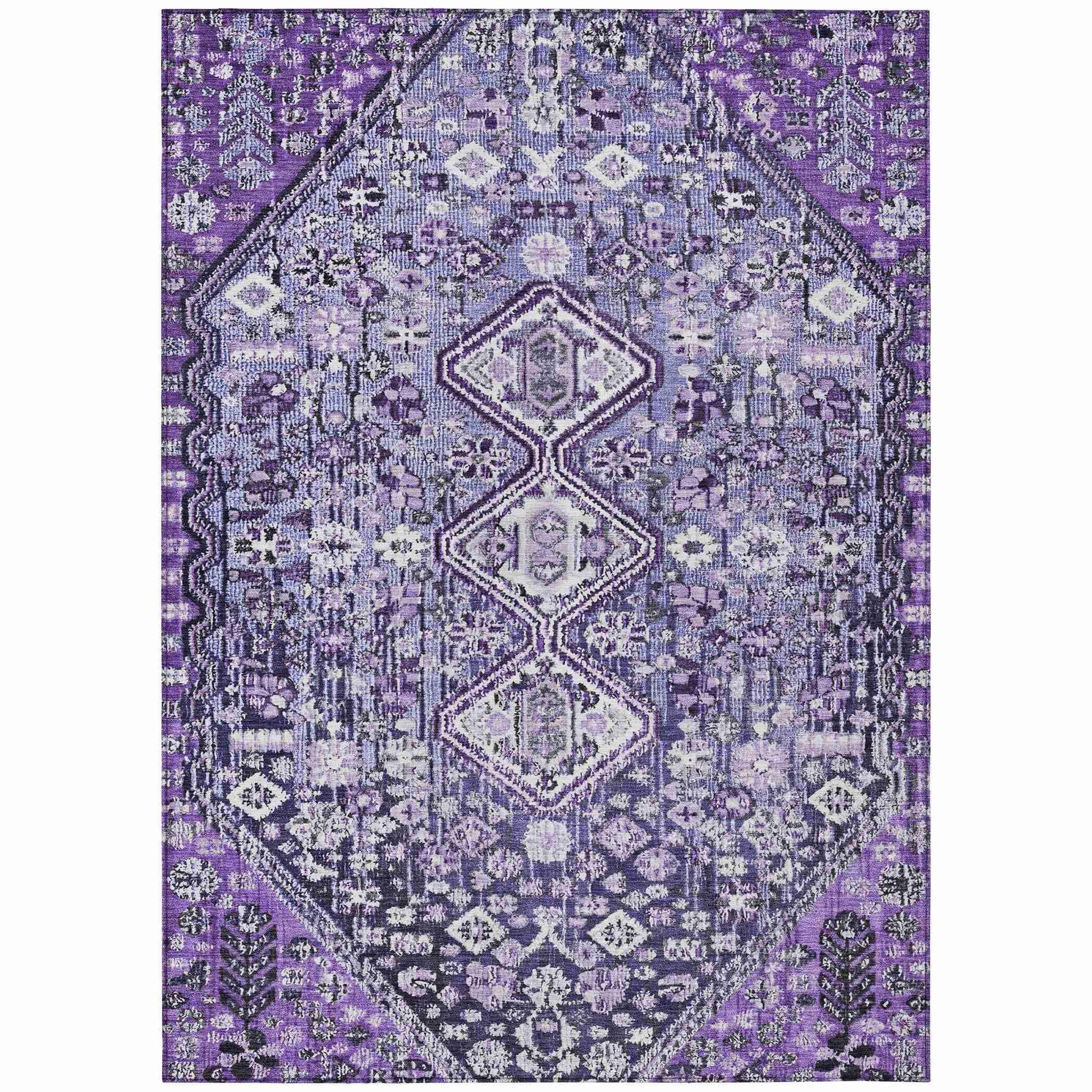 Addison Rugs Saelain Purple Washable Indoor-Outdoor Rug