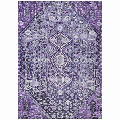 Addison Rugs Saelain Purple Washable Indoor-Outdoor Rug