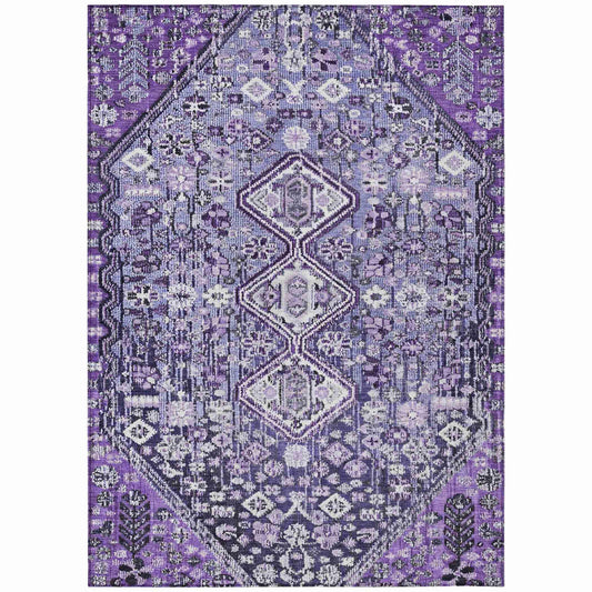 Addison Rugs Saelain Purple Washable Indoor-Outdoor Rug