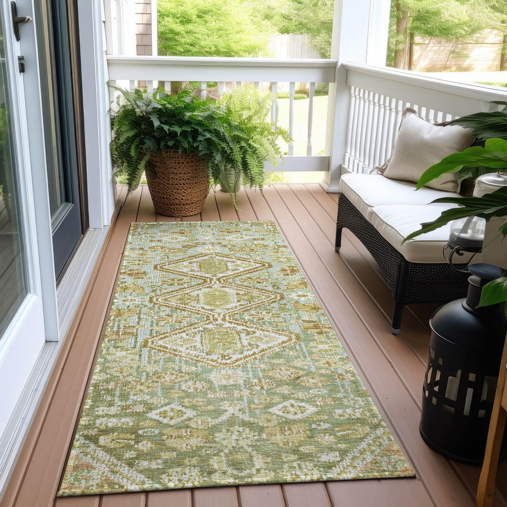 Addison Rugs Saelain Green Washable Indoor-Outdoor Rug