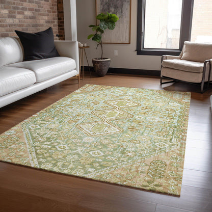 Addison Rugs Saelain Green Washable Indoor-Outdoor Rug