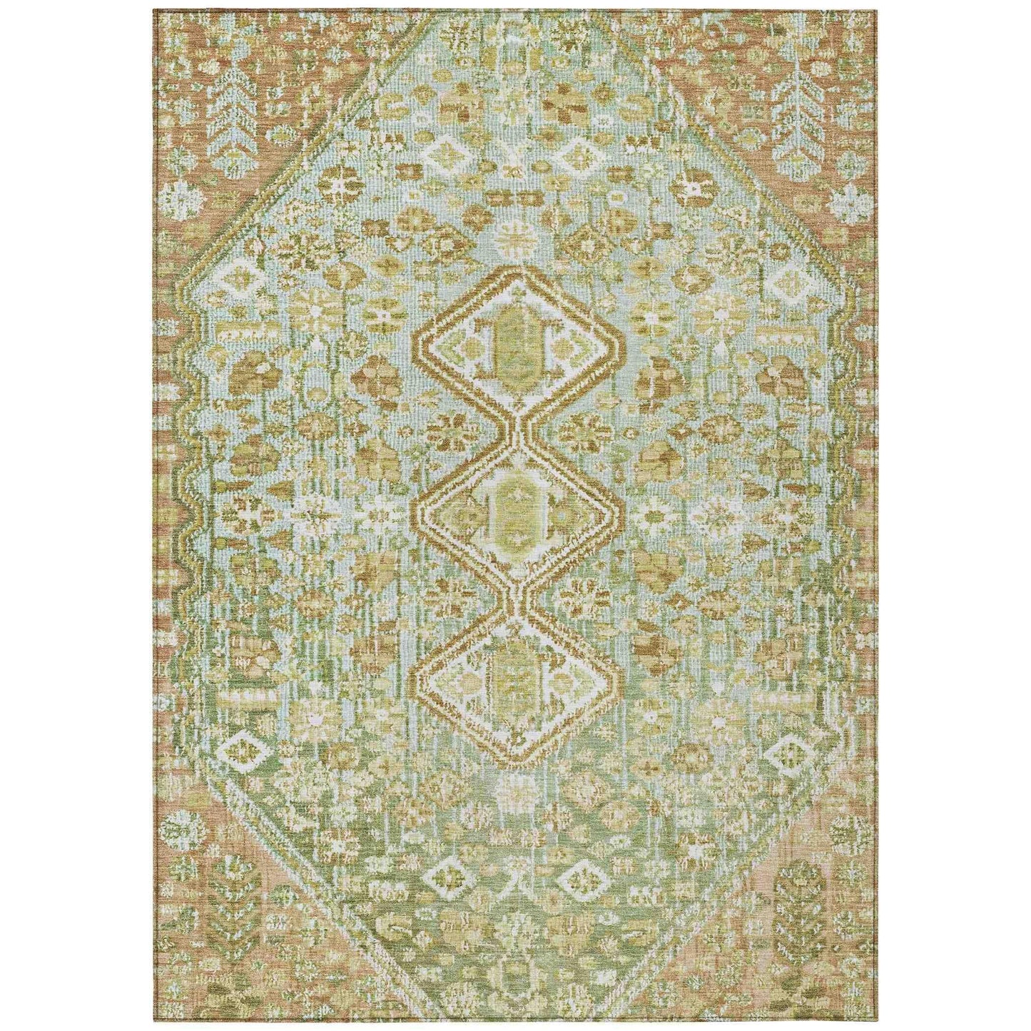 Addison Rugs Saelain Green Washable Indoor-Outdoor Rug